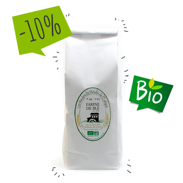 FARINE DE BLE BIO T80 LES MEULES DU MOULIN DE L EVEQUE 1KG 