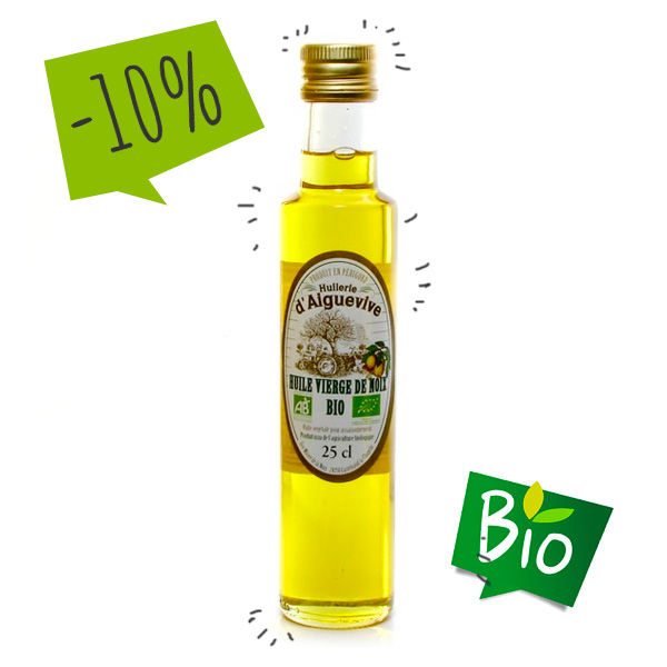 HUILE DE NOIX VIERGE BIO HUILERIE D'AIGUEVIVE 25cl