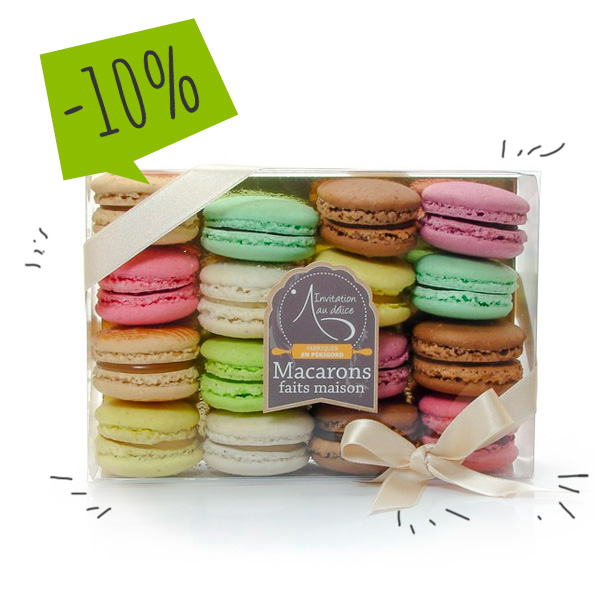 COFFRET DE 16 MACARONS ARTISANAUX LUCY BORIE 330g 