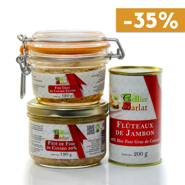 Lot de 3 spécialités au foie gras de canard soit 410g