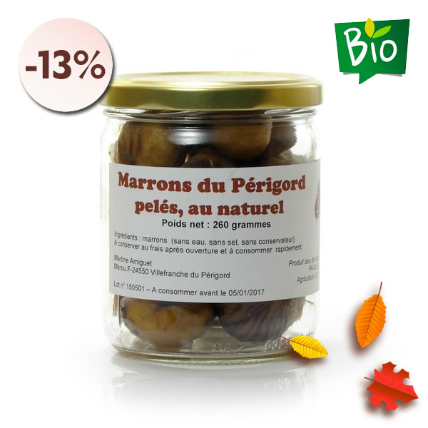 Marrons BIO pelés au naturel 260g