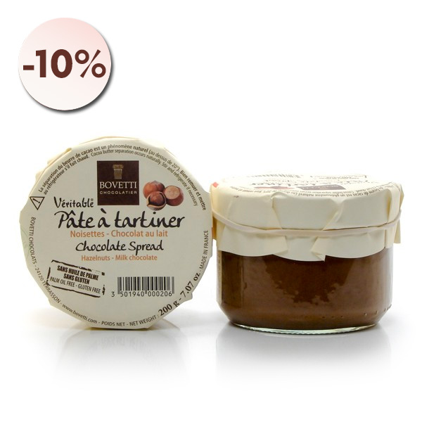 Pâte à Tartiner véritable Chocolat au Lait et Noisettes, 200g