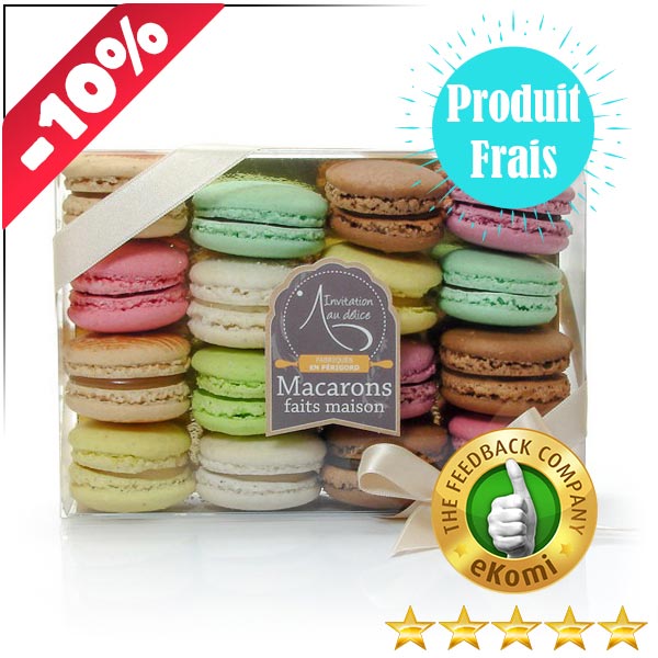 Coffret 16 macarons frais artisanaux (330g)