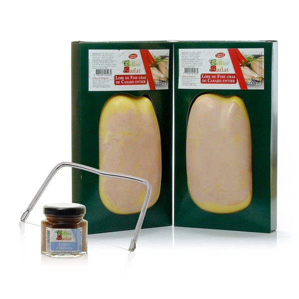 Coffret foie gras avec couteau et lyre à foie gras