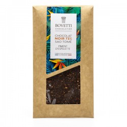 Tablette Chocolat noir à 73% et piment d'espelette Pur Beurre de Cacao, 100g