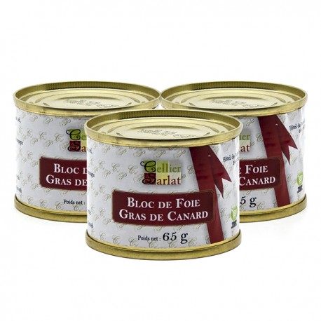 Lot de 3 Blocs de Foie Gras de Canard 65g Twist Off soit 195g
