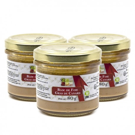 Lot de 3 blocs de Foie Gras de Canard 80g Twist Off soit 240g
