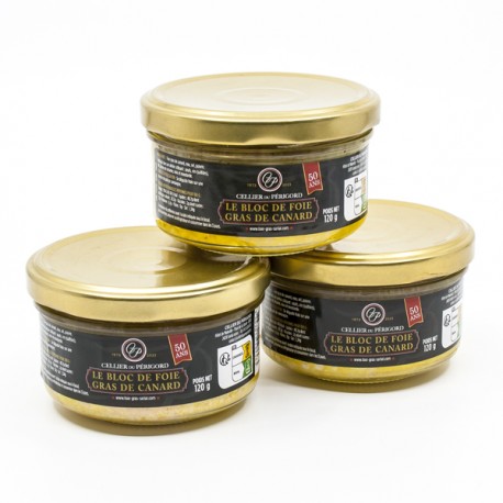 Lot de 3 Blocs de Foie Gras de Canard 120g soit 360g