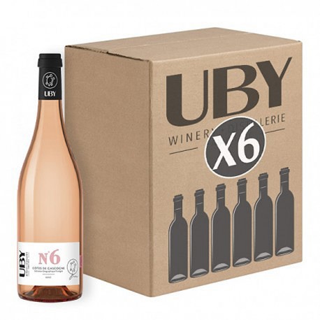 Carton de 6 Bouteilles Domaine Uby Rosé N°6 IGP Côtes de Gascogne 2023 6x75cl