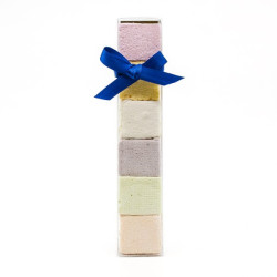 Réglette de 6 Guimauves Avec Noeud En Satin Bleu 40g