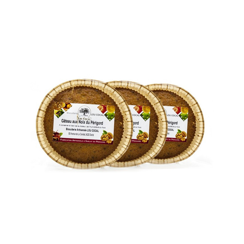 Lot de 3 Gâteaux aux Noix du Périgord 60g Lot de 3 Gâteaux aux Noix du Périgord 60g