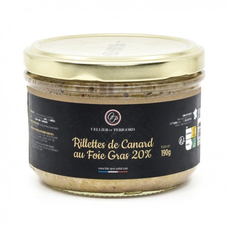 Rillette de Canard au foie gras 20%,190g