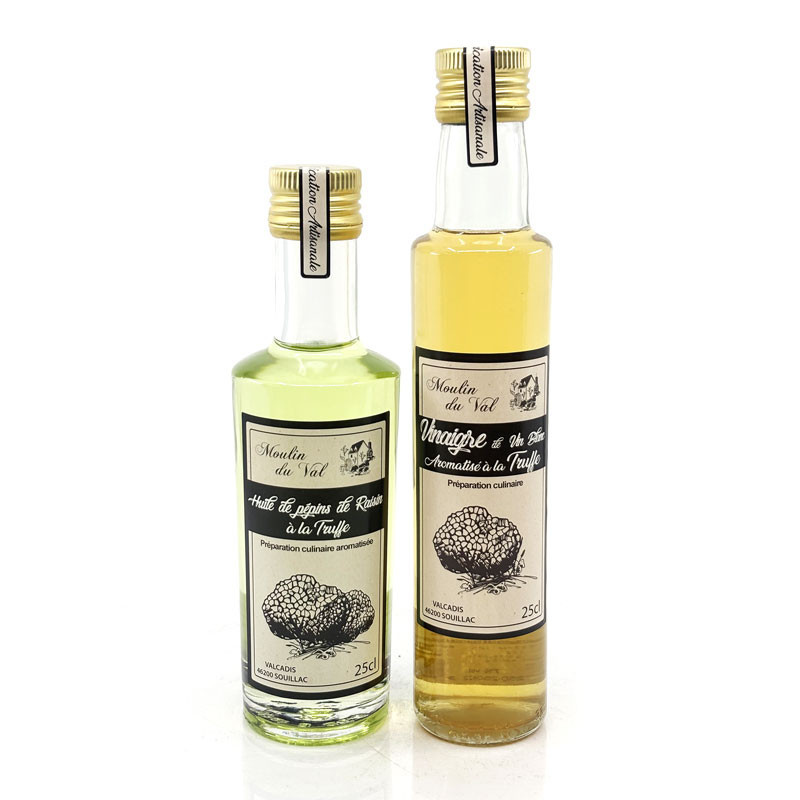 Assortiment de Vinaigre et Huile de Pépins de Raisins Aromatisées à la Truffe 25cl