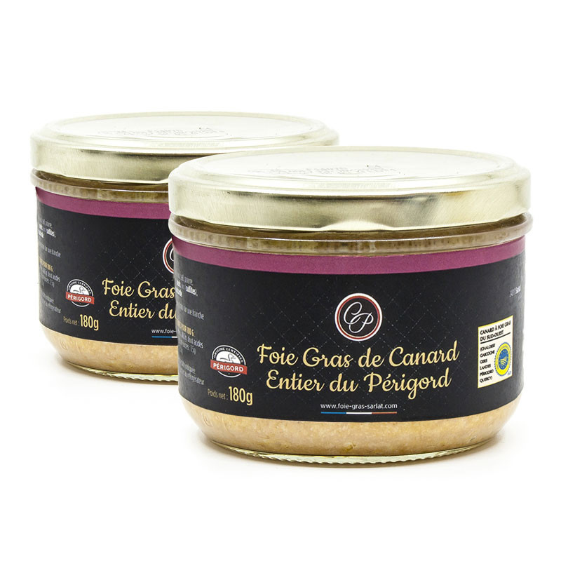 Lot de 2 Foie Gras de Canard Entier Twist Off 180g soit 360g
