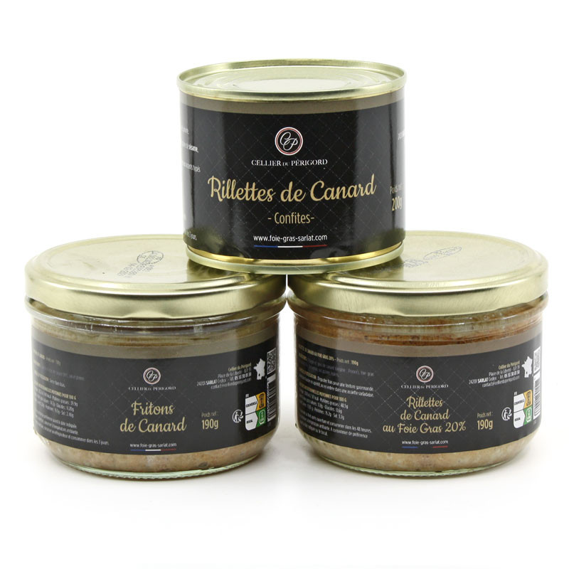 Assortiment de 3 Terrines et Rillettes 560g