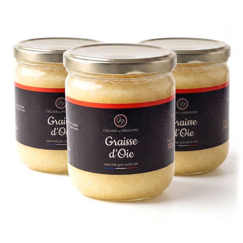 Lot de 3 Bocaux de Graisse d'Oie 3x340g soit 1.02kg