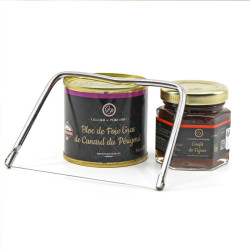 Le Bloc de Foie gras de Canard 100g + Confit de Figues 50g + Lyre à Foie Gras