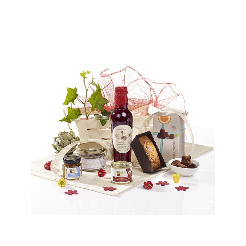 Corbeille bois "Les saveurs"