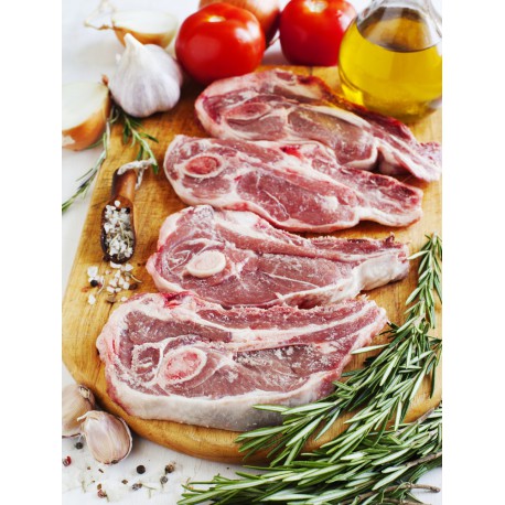 Lot de 4 tranches de gigot d'agneau 2x2 soit env 800gr 