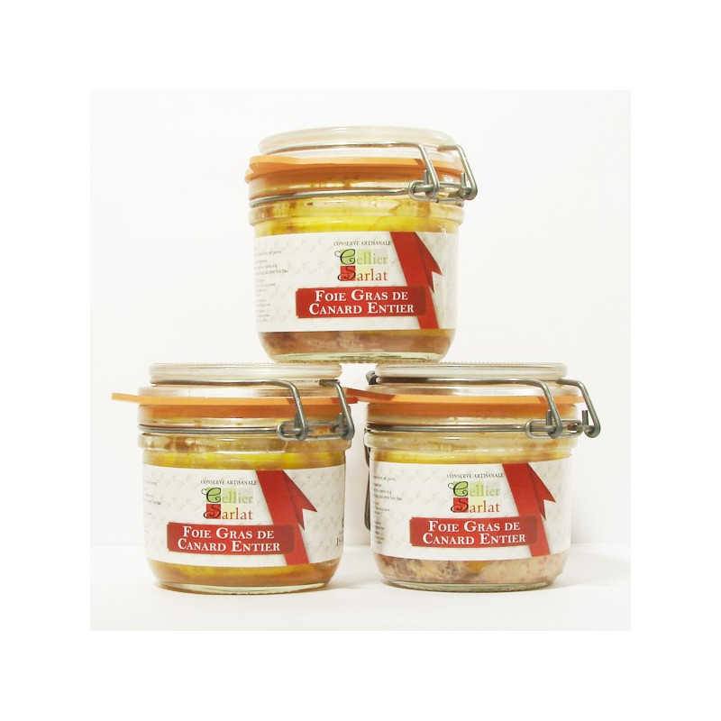 1 Lot de 3 Verrines de Foie Gras de Canard Entier Artisanal 180g