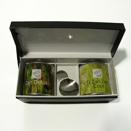 Coffret Box Zen 2 boites d'infusions et cuillères à thé