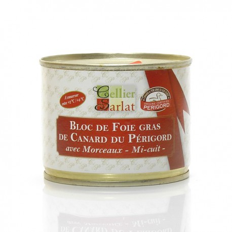 Bloc de foie gras de Canard mi-cuit IGP Périgord, 200g