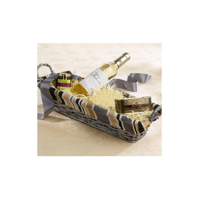 Panière à Pain garnie de produits régionaux.