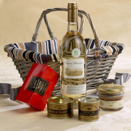 Panier Cadeau Gourmand avec 1 Foie Gras IGP - Coffret Original en