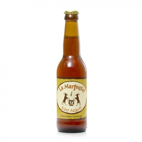 Bière ambrée artisanale du Périgord Bio Brasserie Margoutie, 33cl