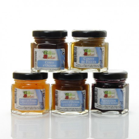 Lot assortiment de confits et chutney 5 x 50g soit 250g