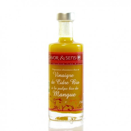 Vinaigre de cidre bio à la pulpe bio de mangue, 25cl