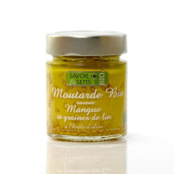 Moutarde Bio saveur Mangue et Graine de lin