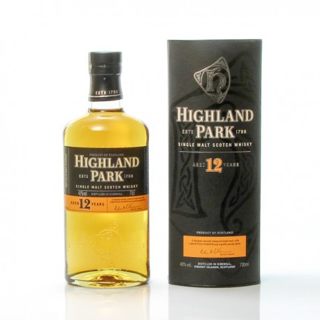 Whisky Ecosse Highland Park 12ans Single Malt Scotch 40° 70cl