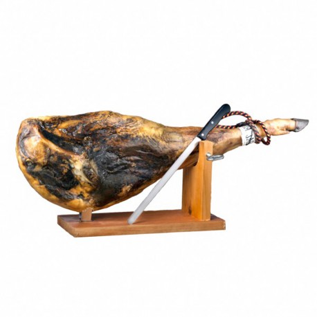 Coffret Jambon ibérique de Cebo Jabugo 24 mois sac présentoir et couteau env 6.5kg