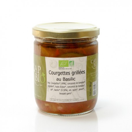 Courgettes grillées au basilic 380g