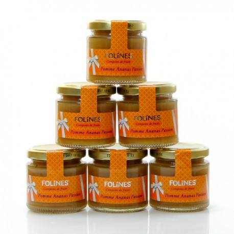 Lot de 6 Compotes Pomme Ananas Passion 120g soit 720g