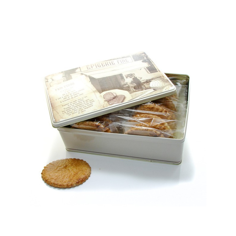 Boite à biscuits 20 sablés artisanaux abricot coquelicot 20x50gr soit 1000gr