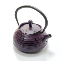 Théière en fonte émaillée violette avec filtre inox 40cl