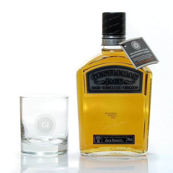 COFFRET WHISKY JACK DANIEL'S GENTLEMAN JACK 70CL 40% + 2 VERRES