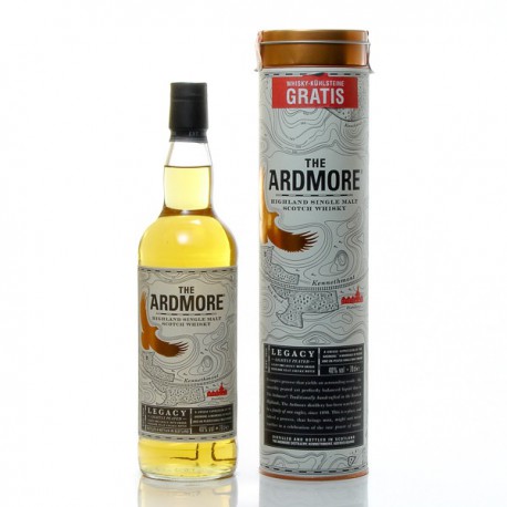 Whisky Ardmore Legacy 40° 70cl + coffret et 4 pierres a whisky 
