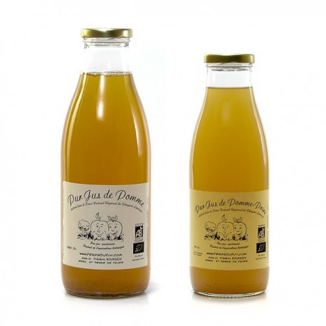 Lot de jus de pomme bio 1l et jus de pomme-poire bio 75cl