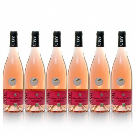 Lot de 6 bouteilles de Domaine Uby IGP Côtes de Gascogne Rosé 2014 75cl
