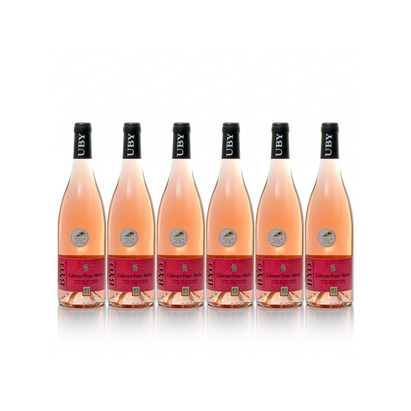 Lot de 6 bouteilles de Domaine Uby IGP Côtes de Gascogne Rosé 2014 75cl
