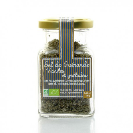 Sel de guérande aromatisé au thym bio, 100g