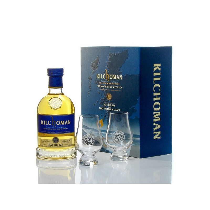 Whisky Ecosse Kilchoman Machir Bay Coffret 2 verres Single Malt Scotch 70cl