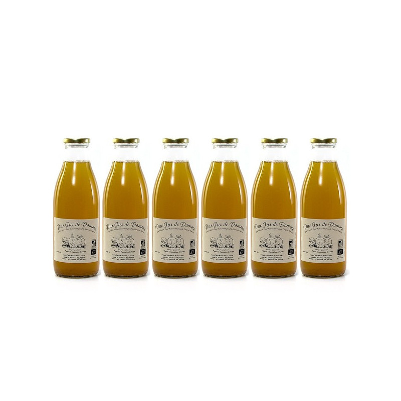 Lot de 6 jus de pomme artisanaux 1L soit 600cl Lot de 6 jus de pomme artisanaux 1L soit 600cl