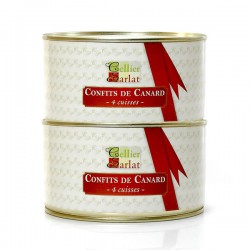 Lot de 2 confits de Canard (4 cuisses) 1250g soit 2500g