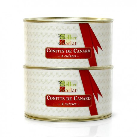 Lot de 2 confits de Canard (4 cuisses) 1250g soit 2500g