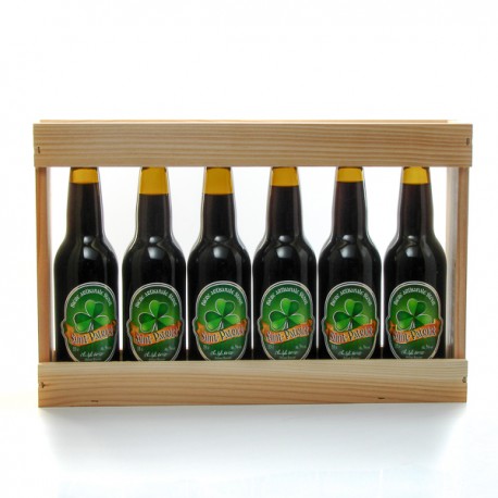 1/3 de mètre en bois 6 bières artisanales St Patrick Brasserie Ratz 33cl