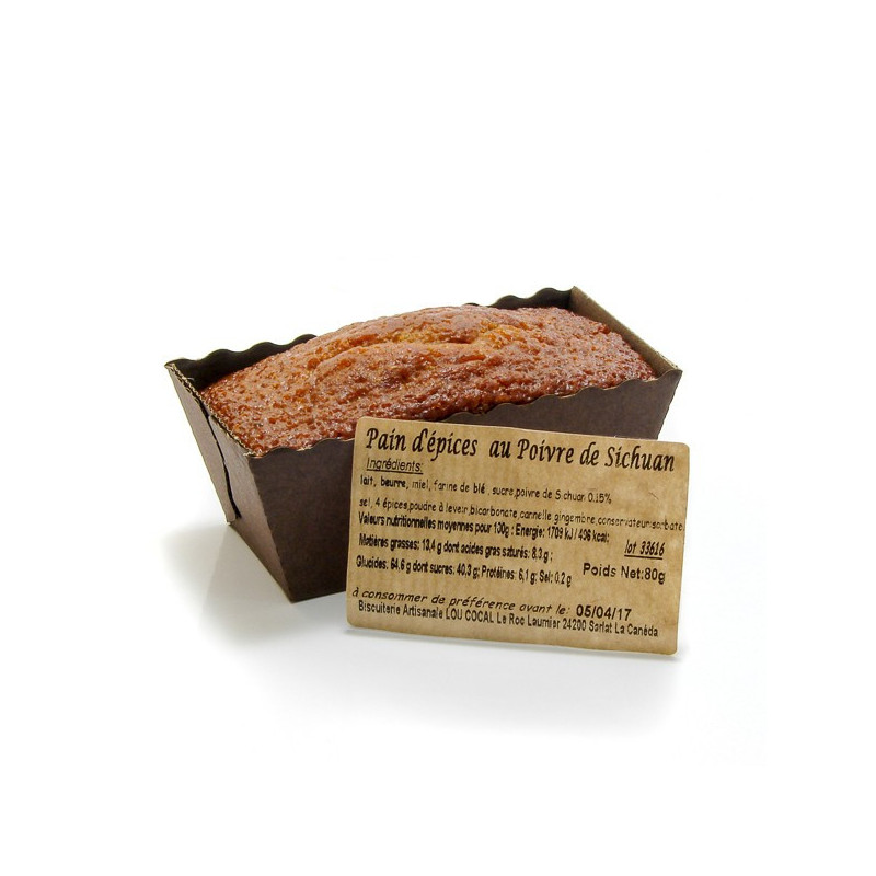 Pain d'épices spécial foie gras au poivre de Sichuan 80g Pain d'épices spécial foie gras au poivre de Sichuan 80g